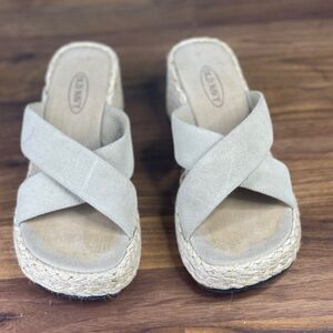 Vintage Old Navy Espadrille Sandal Wedges 7 Square Toe